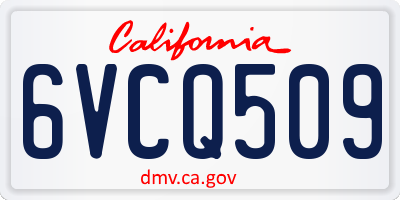 CA license plate 6VCQ509