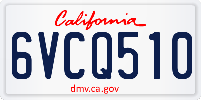 CA license plate 6VCQ510