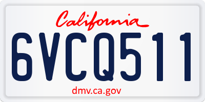 CA license plate 6VCQ511