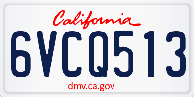 CA license plate 6VCQ513