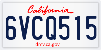 CA license plate 6VCQ515