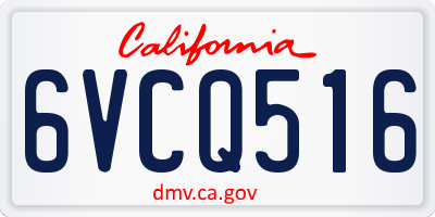 CA license plate 6VCQ516