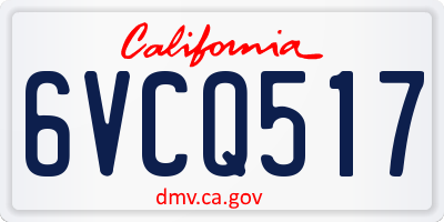 CA license plate 6VCQ517