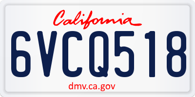 CA license plate 6VCQ518