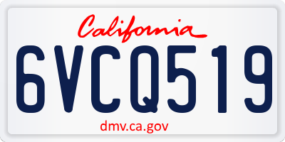 CA license plate 6VCQ519