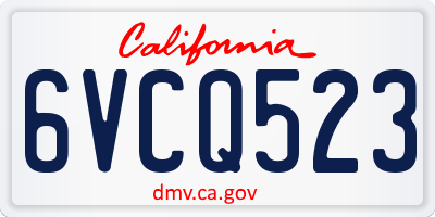 CA license plate 6VCQ523
