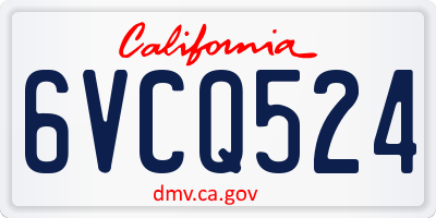 CA license plate 6VCQ524