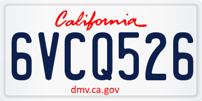 CA license plate 6VCQ526