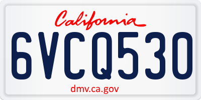 CA license plate 6VCQ530