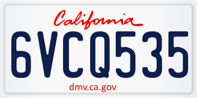 CA license plate 6VCQ535