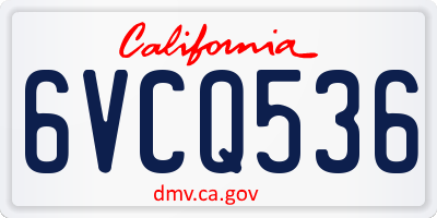 CA license plate 6VCQ536