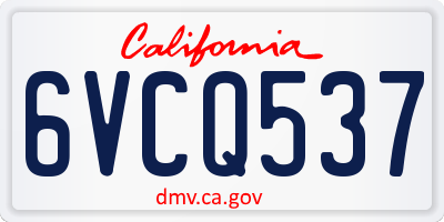 CA license plate 6VCQ537