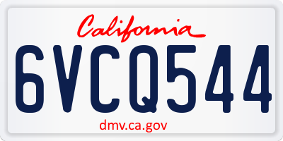 CA license plate 6VCQ544