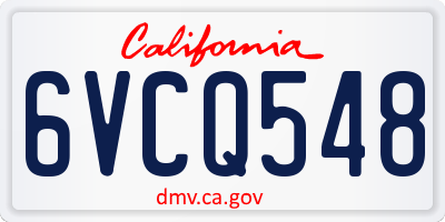 CA license plate 6VCQ548