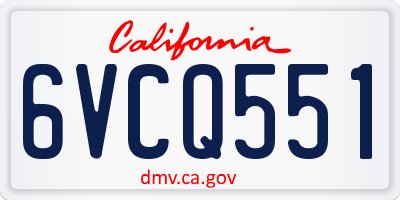 CA license plate 6VCQ551