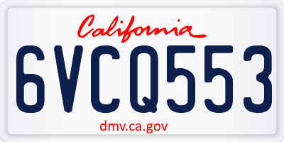 CA license plate 6VCQ553