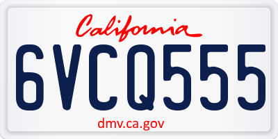 CA license plate 6VCQ555