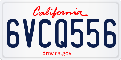 CA license plate 6VCQ556