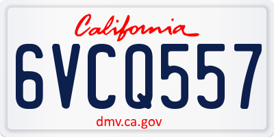 CA license plate 6VCQ557