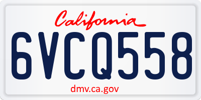 CA license plate 6VCQ558