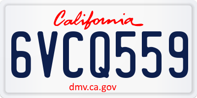 CA license plate 6VCQ559