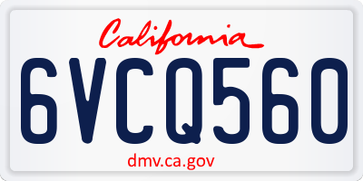 CA license plate 6VCQ560