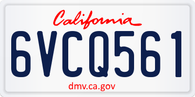 CA license plate 6VCQ561