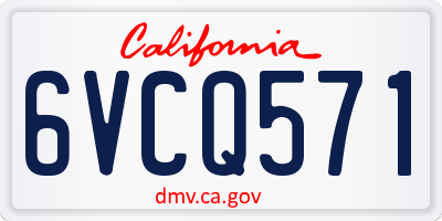 CA license plate 6VCQ571