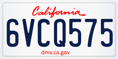 CA license plate 6VCQ575
