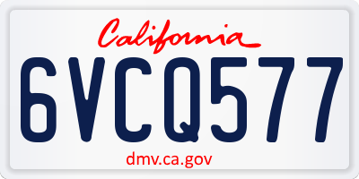CA license plate 6VCQ577