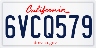 CA license plate 6VCQ579