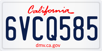 CA license plate 6VCQ585