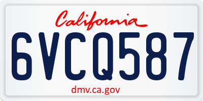 CA license plate 6VCQ587