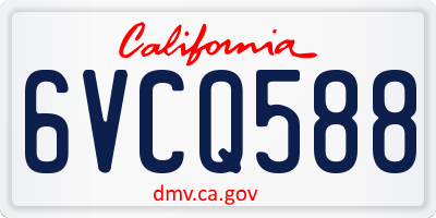 CA license plate 6VCQ588