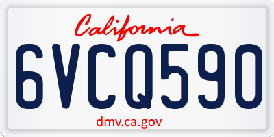 CA license plate 6VCQ590
