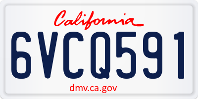 CA license plate 6VCQ591
