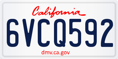 CA license plate 6VCQ592
