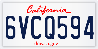 CA license plate 6VCQ594