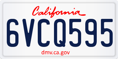 CA license plate 6VCQ595