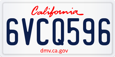 CA license plate 6VCQ596