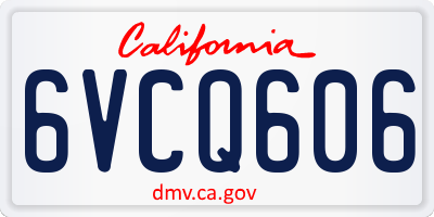 CA license plate 6VCQ606