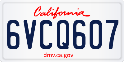 CA license plate 6VCQ607