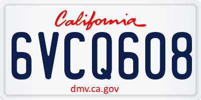 CA license plate 6VCQ608