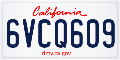 CA license plate 6VCQ609