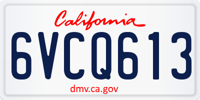 CA license plate 6VCQ613