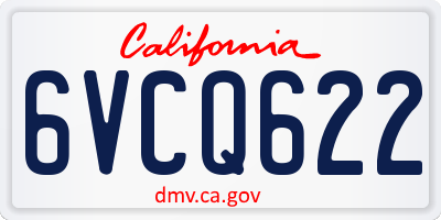 CA license plate 6VCQ622