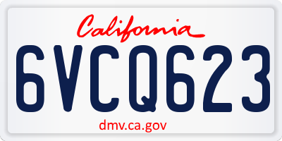 CA license plate 6VCQ623