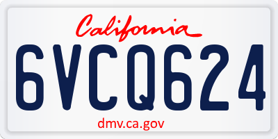 CA license plate 6VCQ624