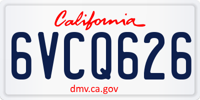CA license plate 6VCQ626