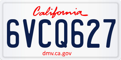 CA license plate 6VCQ627